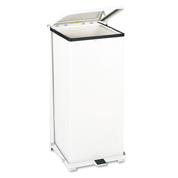Rubbermaid® Commercial Defenders Biohazard Step Can, Square, Steel, 13 Gal, White freeshipping - TVN Wholesale